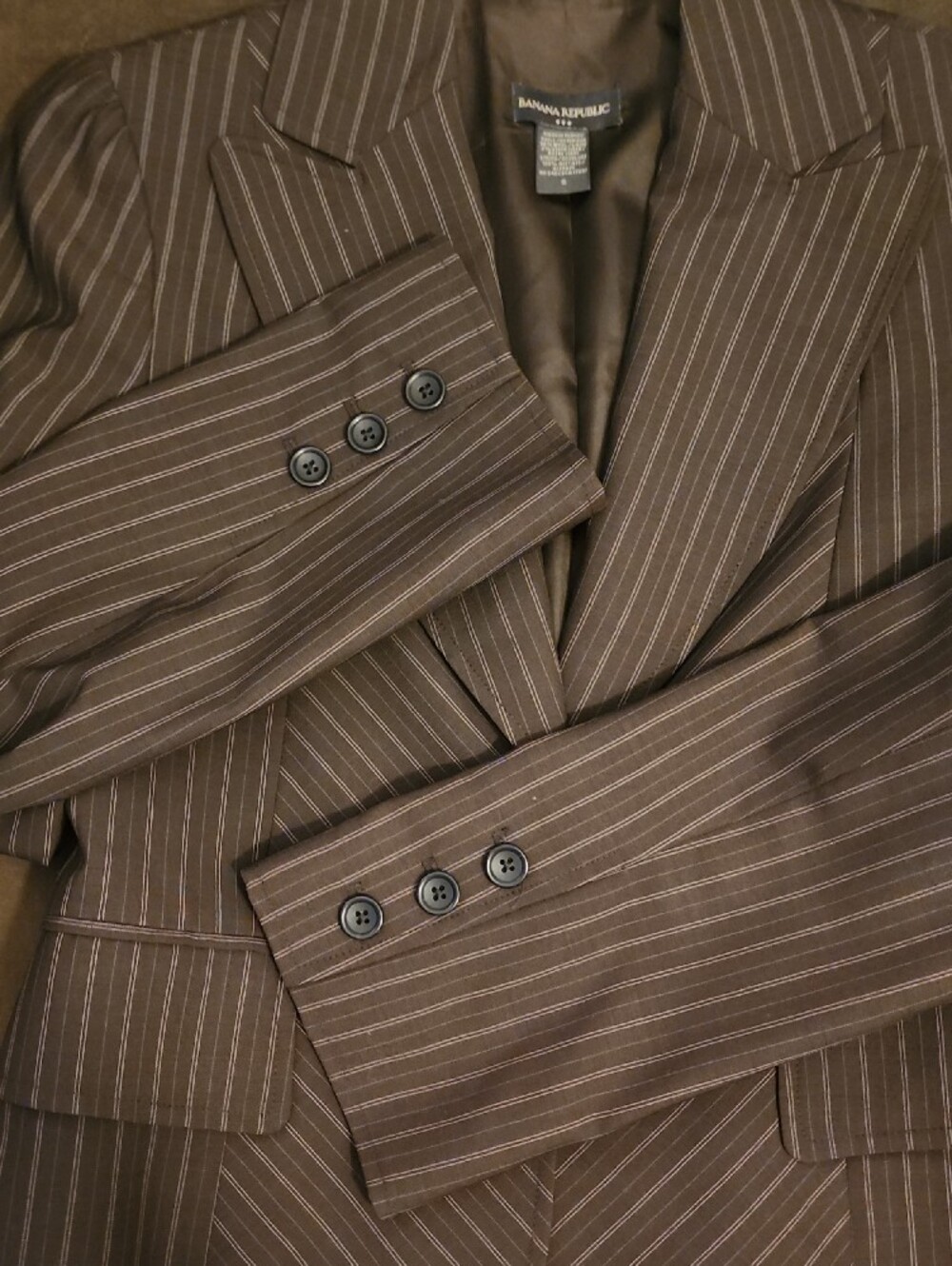 Banana Republic Brown Pinstripe Blazer - Picture 4 of 8